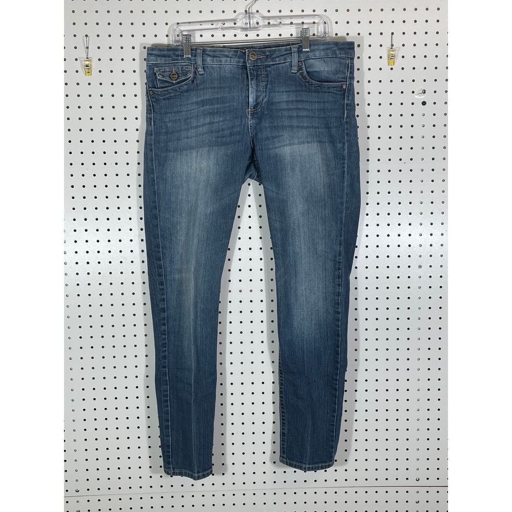Common Genes Womens Size 12 Skinny Jeans Medium Wash Flap Pocket Stretch Denim